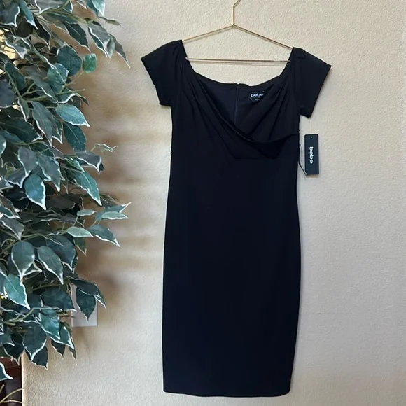 bebe | Dresses | Bebe Black Midi Dress | Poshmark